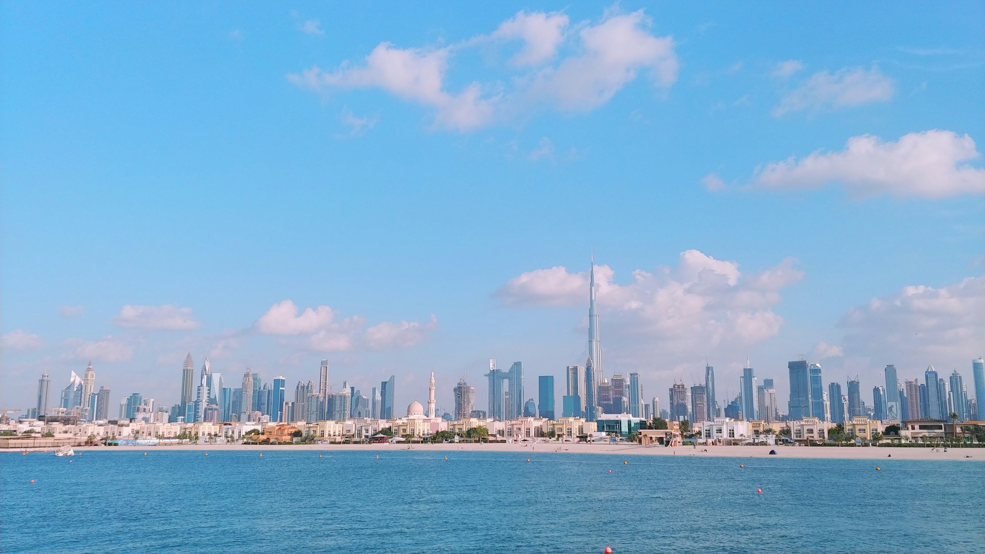Dubai’s business skyline overlooking the water